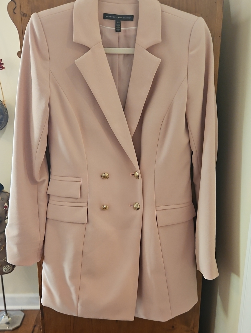 White House Black Market Double-Breasted Blazer Pink XS